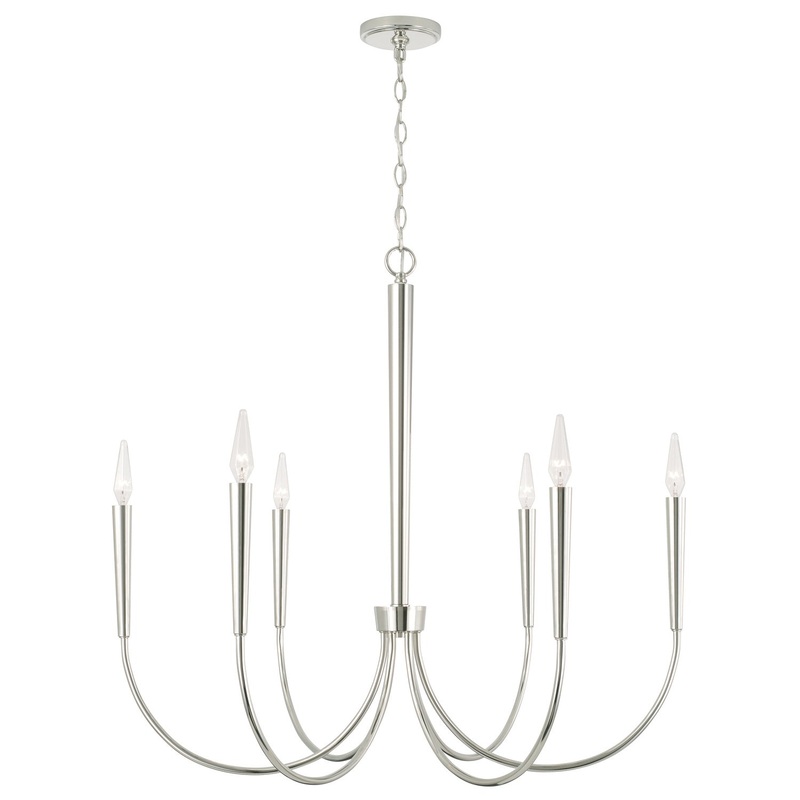 Holden 6-Light Chandelier in Polished Nickel
