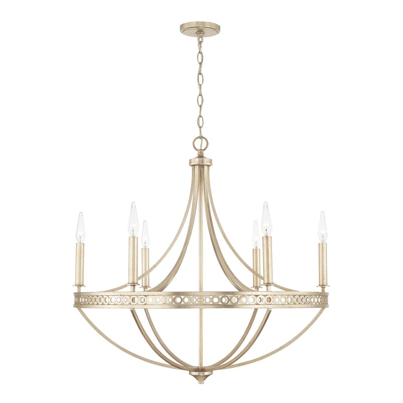 Isabella 6-Light Chandelier in Winter Gold