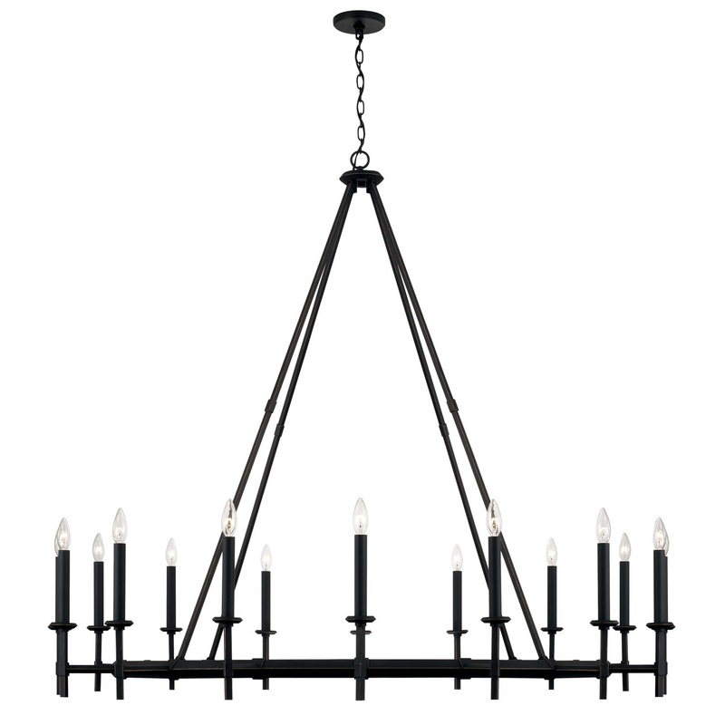 Ogden 16-Light Chandelier in Brushed Black Iron
