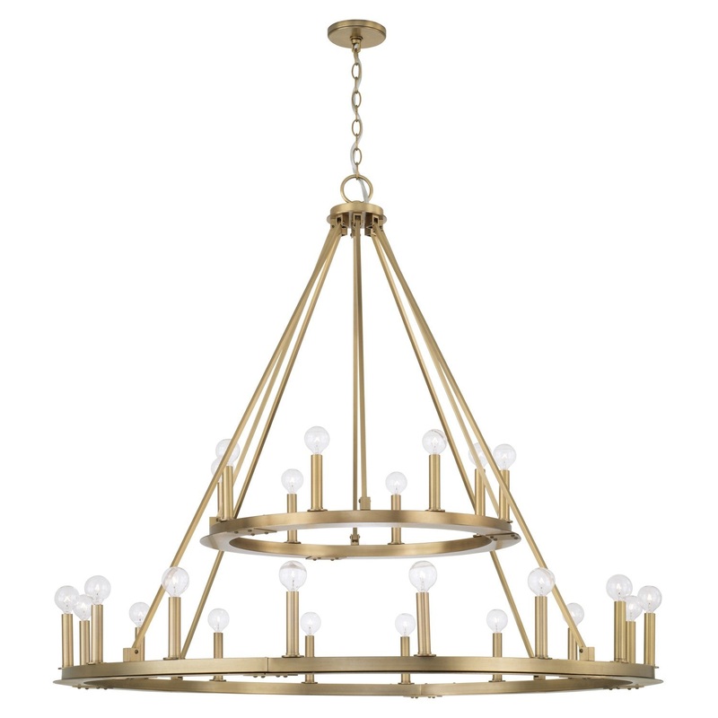 Pearson 24-Light Chandelier in Aged Brass