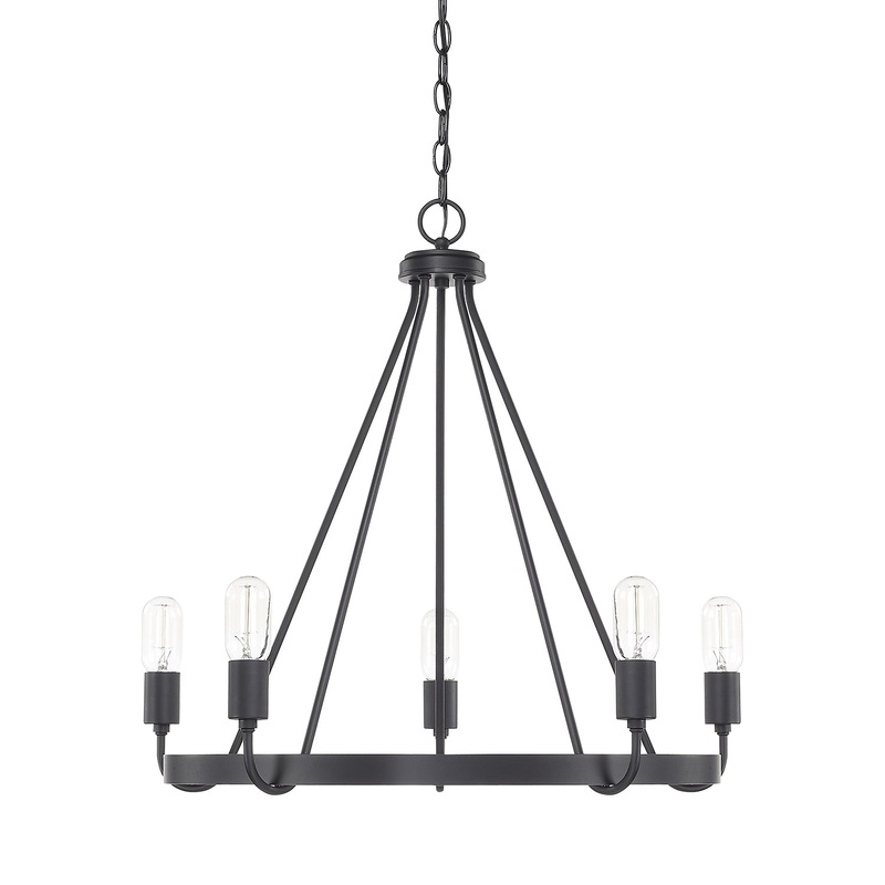Tanner 5-Light Chandelier in Matte Black