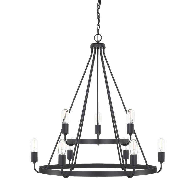 Tanner 9-Light Chandelier in Matte Black