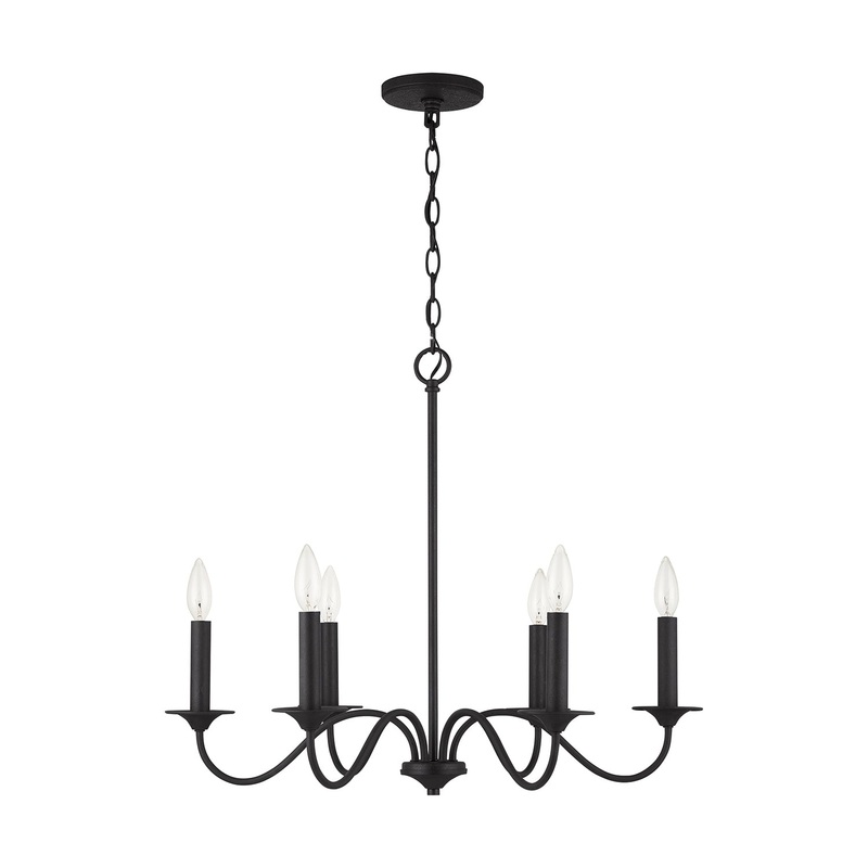 Vincent 6-Light Chandelier in Black Iron
