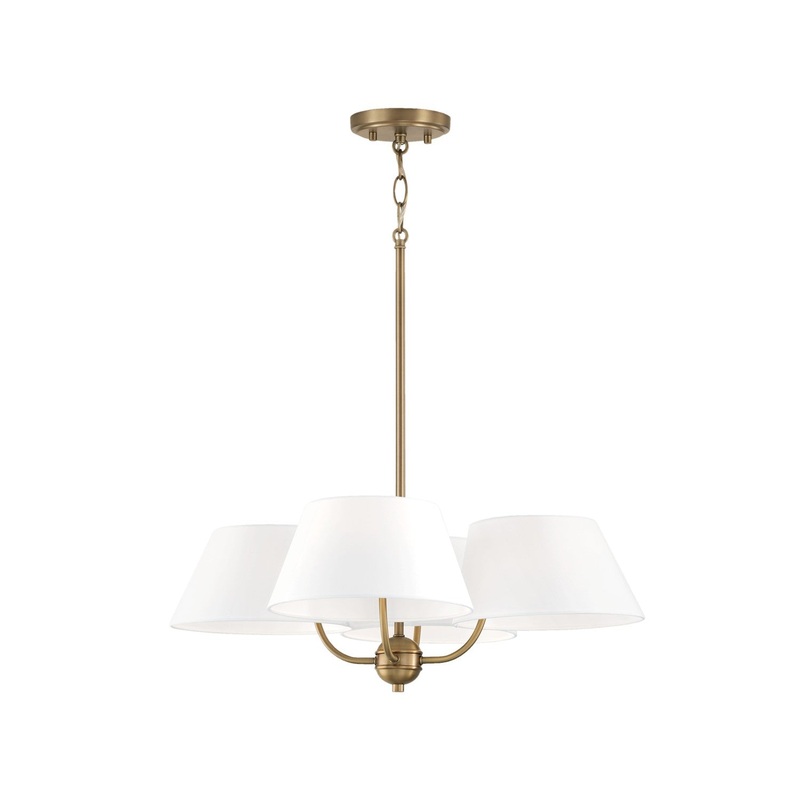 Welsley 4-Light Chandelier in Aged Brass