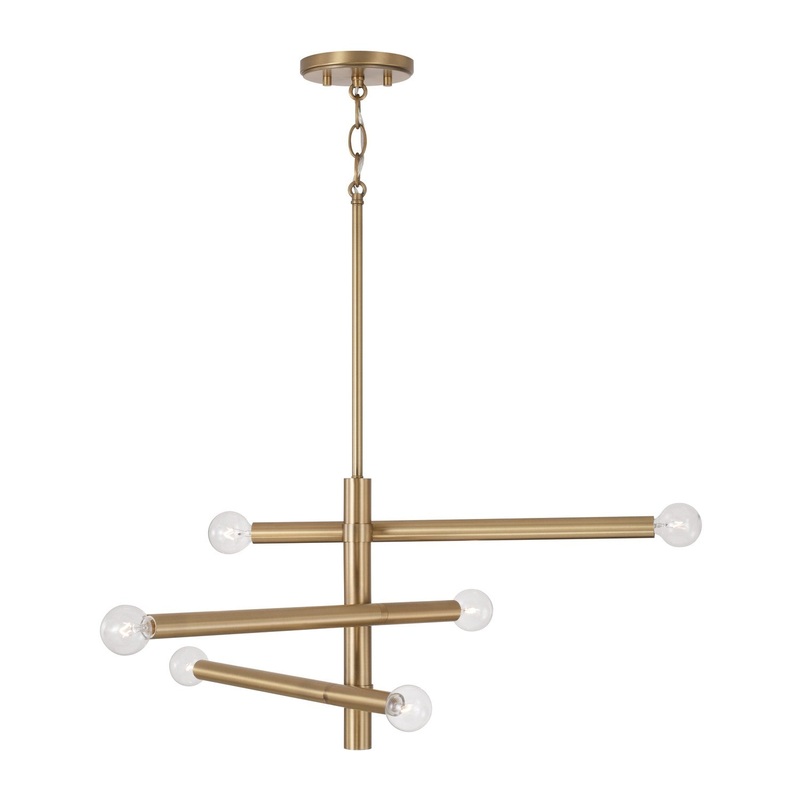 Zane 6-Light Chandelier in Aged Brass