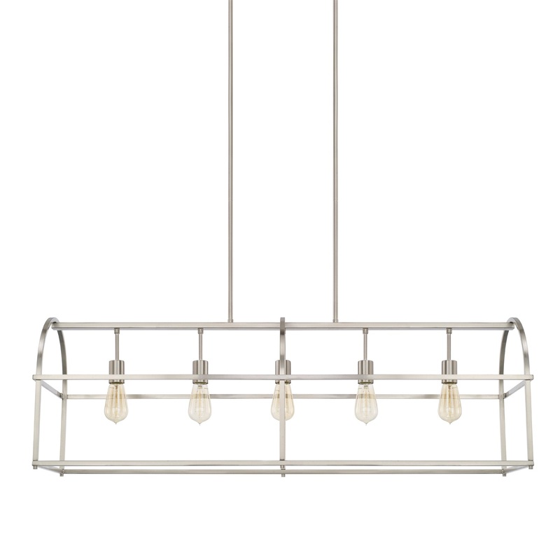 Aubrey 5-Light Island Pendant in Brushed Nickel