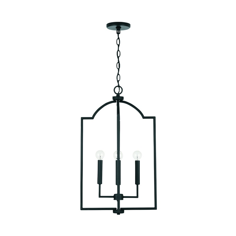 Carter 4-Light Foyer Pendant in Matte Black