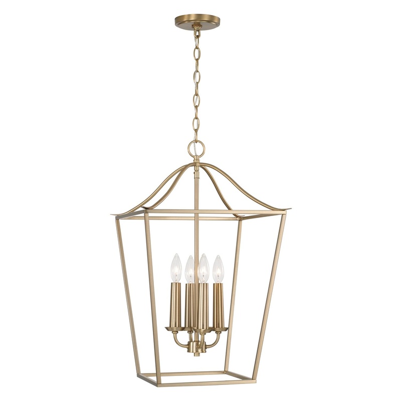 Grady 4-Light Foyer Pendant in Matte Brass