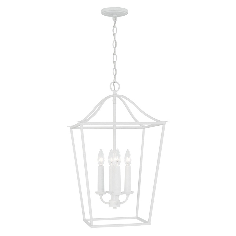 Grady 4-Light Foyer Pendant in Textured White