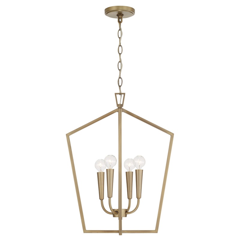 Holden 4-Light Foyer Pendant in Aged Brass
