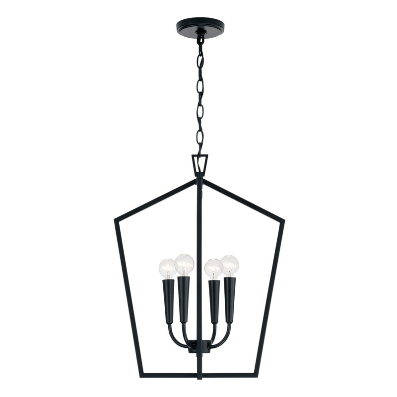 Holden 4-Light Foyer Pendant in Matte Black