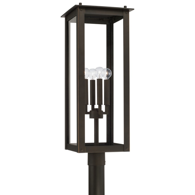 Hunt 4-Light Outdoor Post-Lantern in Oiled Bronze