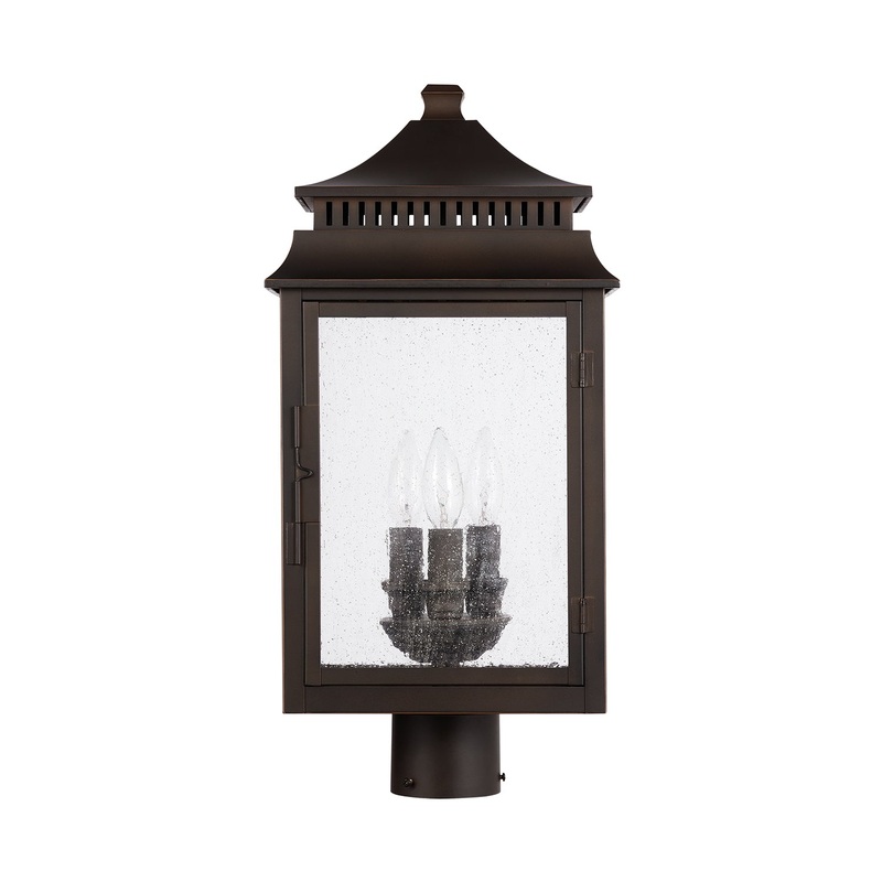 Sutter Creek 3-Light Outdoor Post Lantern in Oiled Bronze