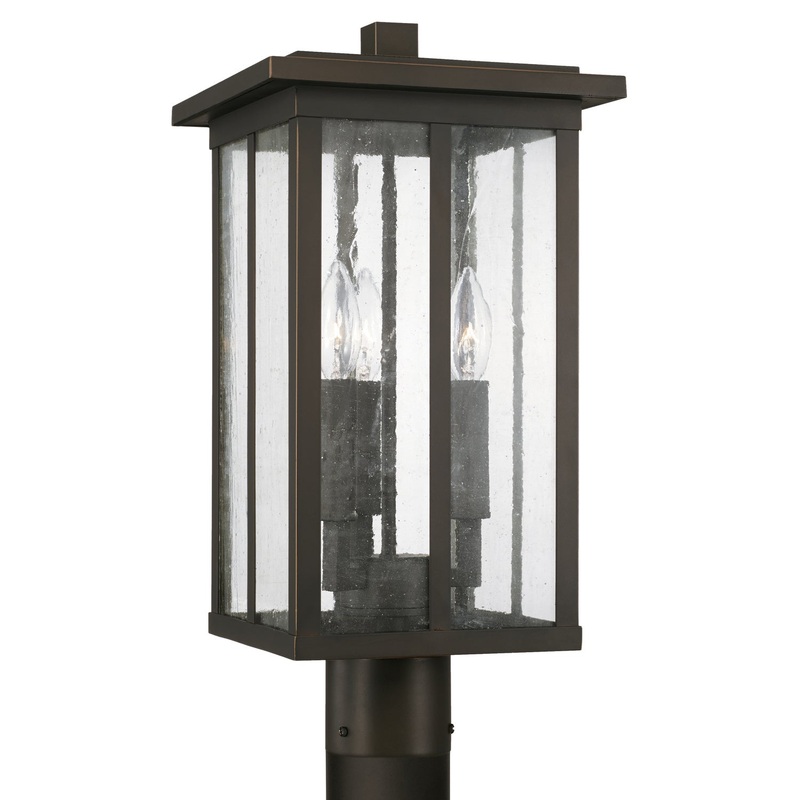 Barrett 3-Light Outdoor Post Lantern in Oiled Bronze