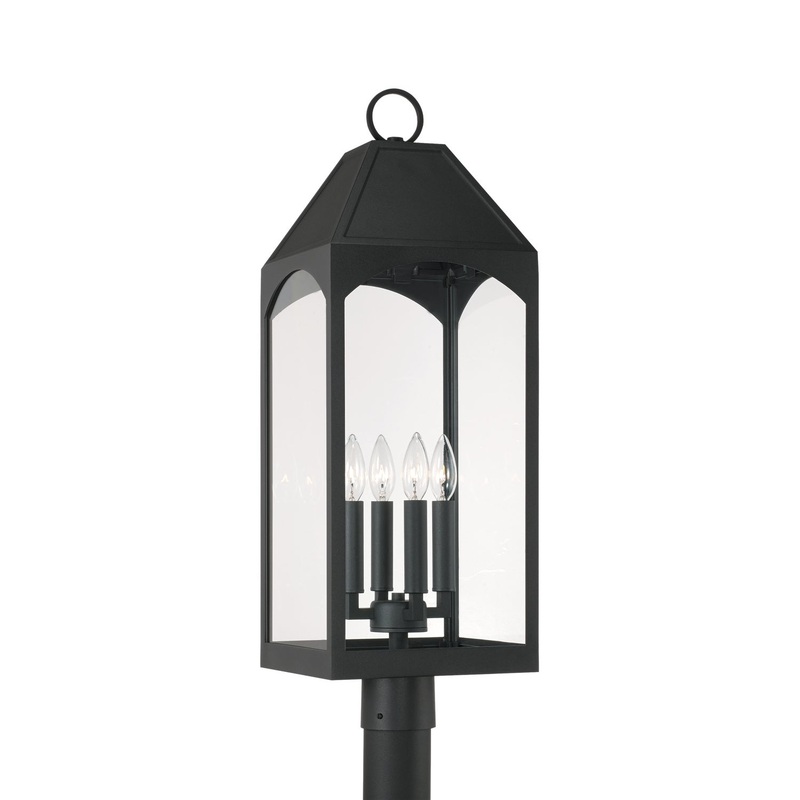Burton 4-Light Outdoor Post Lantern in Black