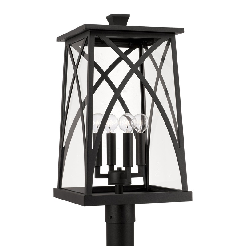 Marshall 4-Light Outdoor Post Lantern in Black