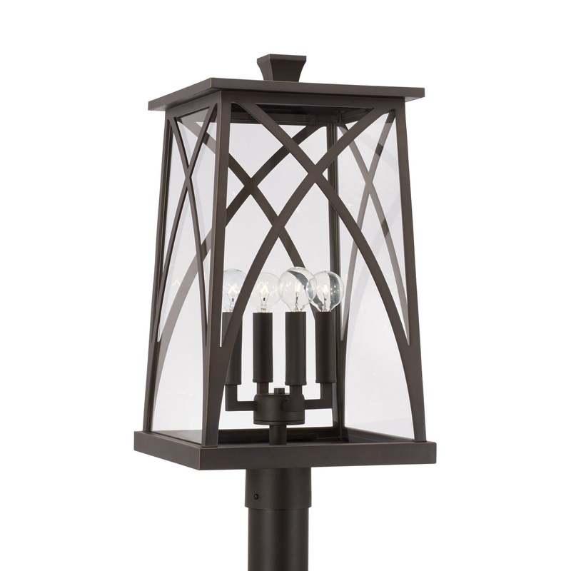 Marshall 4-Light Outdoor Post Lantern in Oiled Bronze