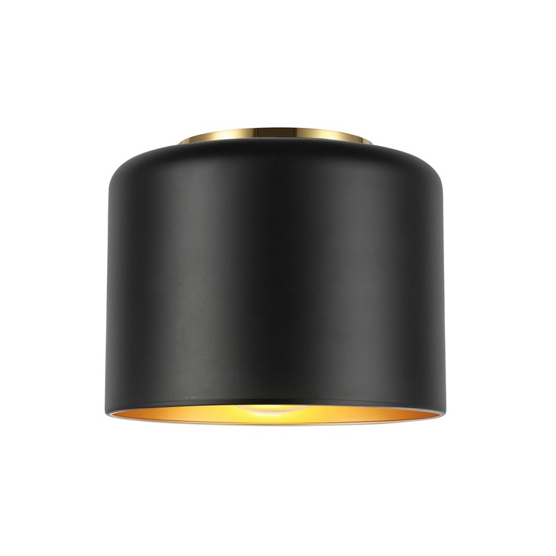 Emilia 1-Light Flush Mount in Matte Black