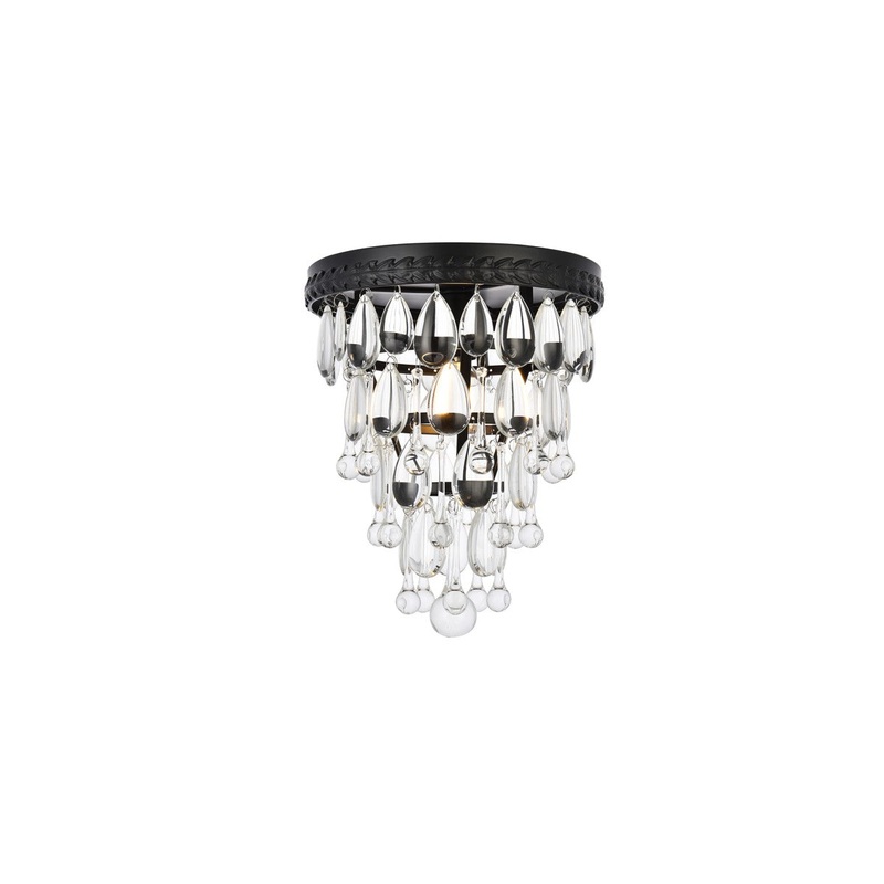 Nordic 1-Light Flush Mount in Black & Clear