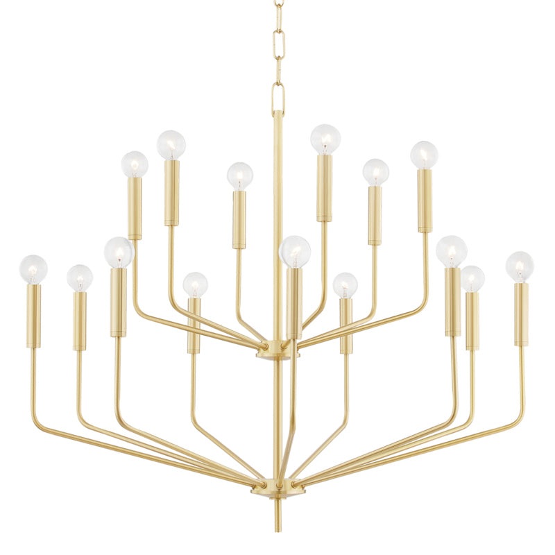 Bailey 15 Light Chandelier in Aged Brass