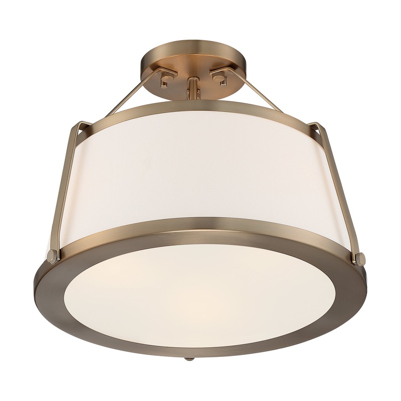 Cutty 3-Light Semi Flush Mount in Burnished Brass