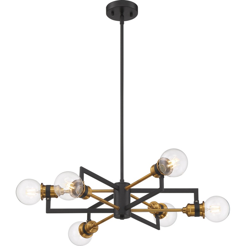 Intention 6-Light Chandelier in Warm Brass & Black