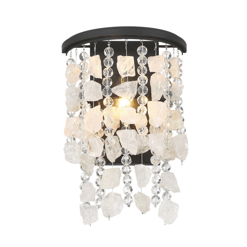 Shimmering Elegance 1-Light Wall Sconce in Sand Coal