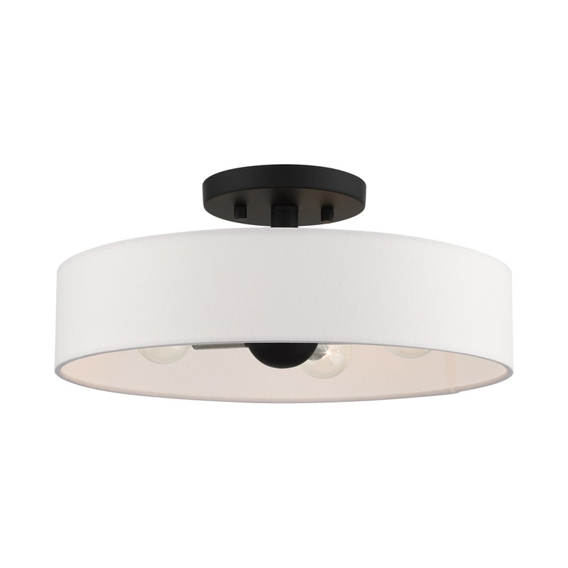 Venlo 4-Light Semi Flush Mount in Black with Brushed Nickel Accents