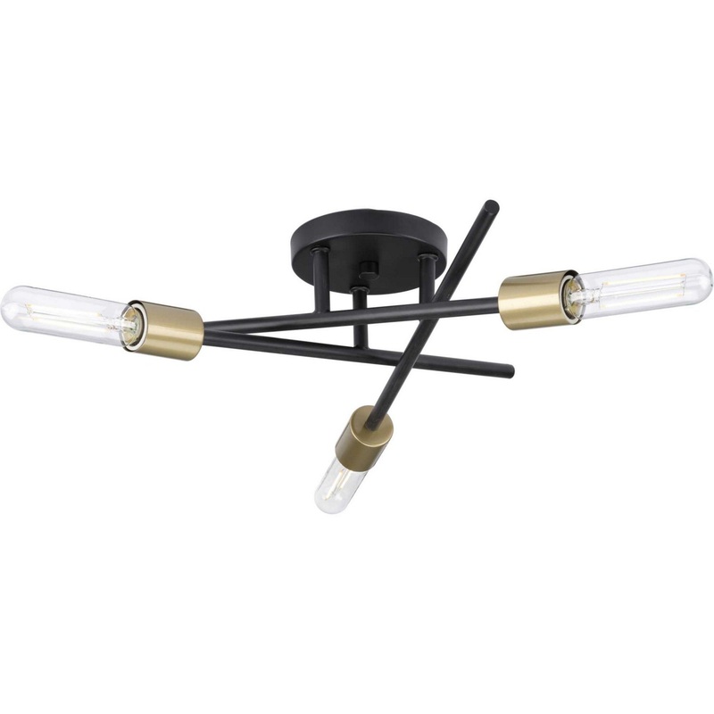 Astra 3-Light Semi Flush Mount in Antique Bronze