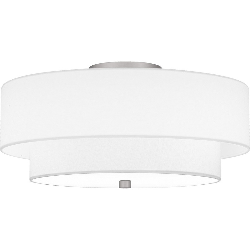 Prewett 2-Light Semi Flush Mount in Brushed Nickel