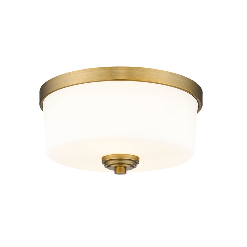 Arlington 2-Light Flush Mount in Heritage Brass
