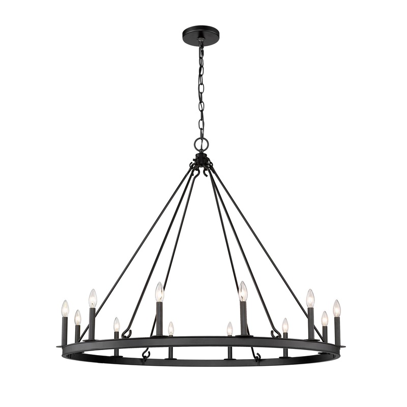 Barclay 12 Light Chandelier in Matte Black