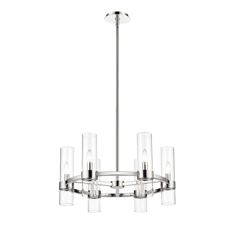 Datus 6-Light Chandelier in Polished Nickel