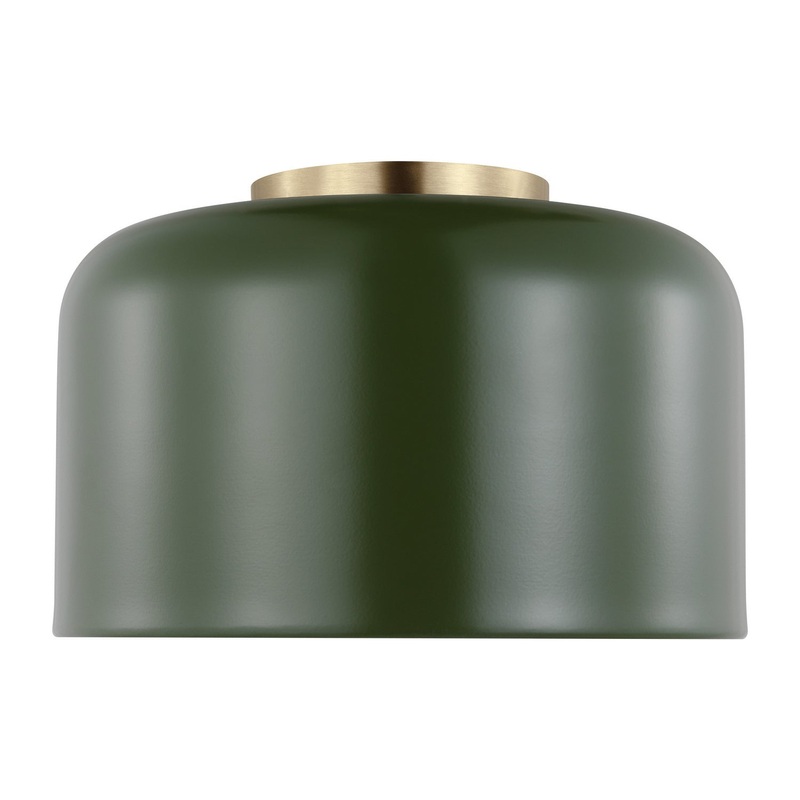 Malone 1-Light Flush Mount in Olive