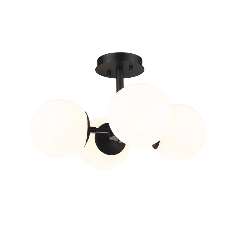 Midnetic 4-Light Semi Flush Mount in Matte Black