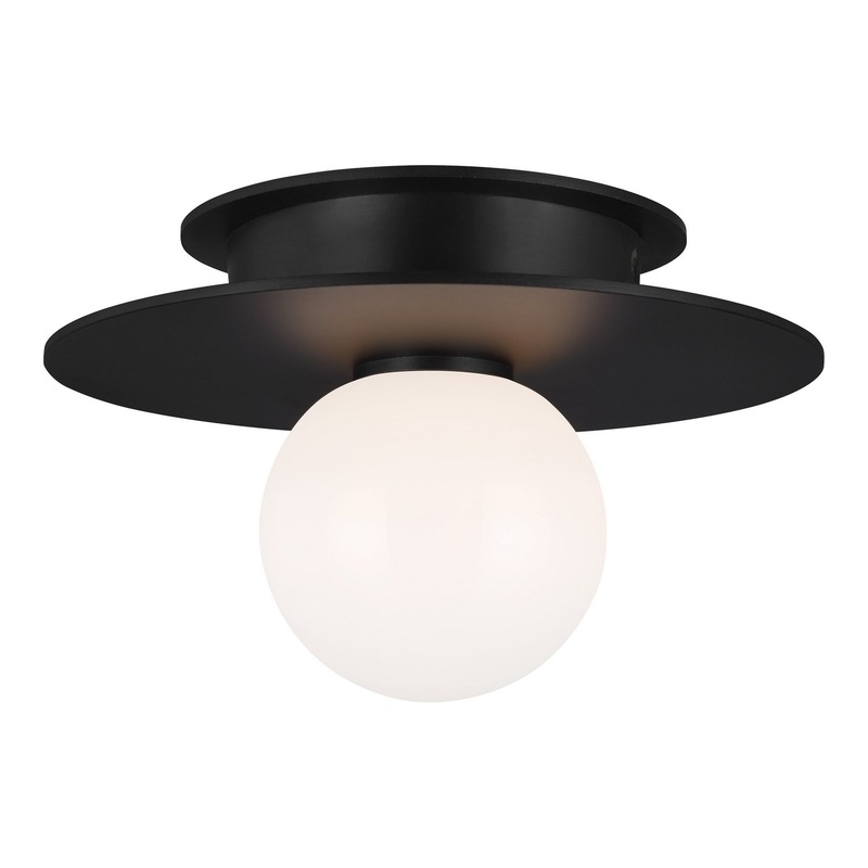 Nodes 1-Light Flush Mount in Midnight Black