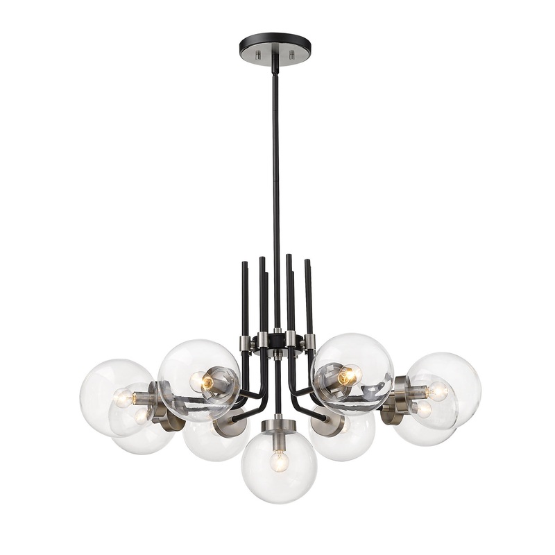 Parsons 9-Light Chandelier in Matte Black & Brushed Nickel