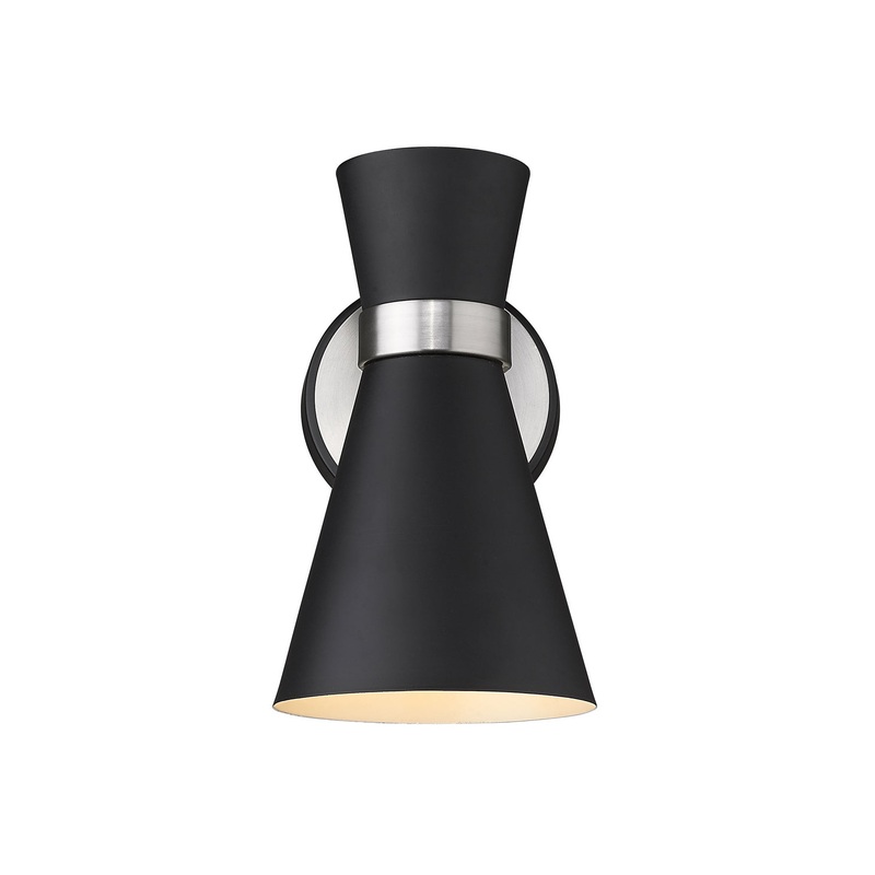 Soriano 1-Light Wall Sconce in Matte Black & Brushed Nickel
