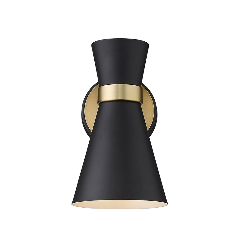 Soriano 1-Light Wall Sconce in Matte Black & Heritage Brass