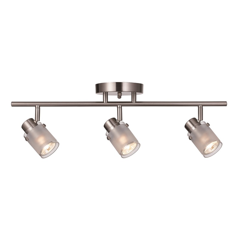 Three Light Track Light in Brushed Nickel