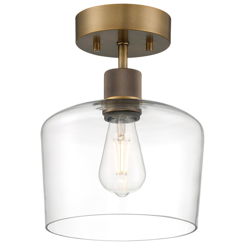 Port Nine Chardonnay LED Semi-Flush Mount in Antique Brushed Brass