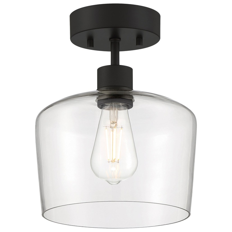 Port Nine Chardonnay LED Semi-Flush Mount in Matte Black