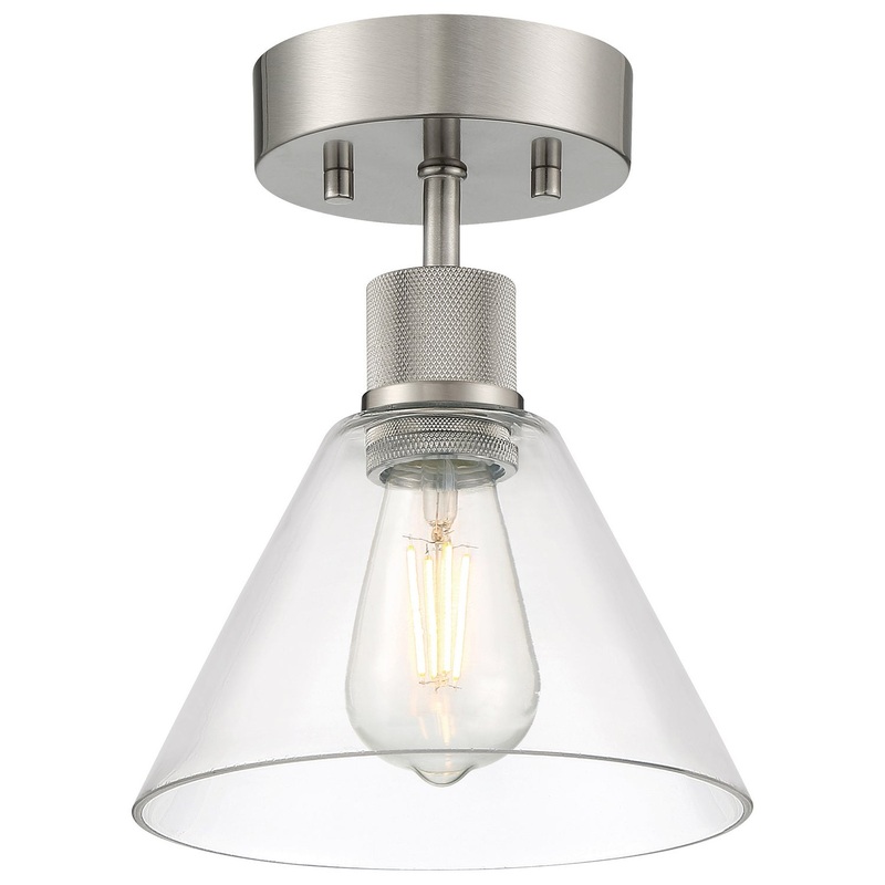 Port Nine Martini LED Semi-Flush Mount in Brushed Steel