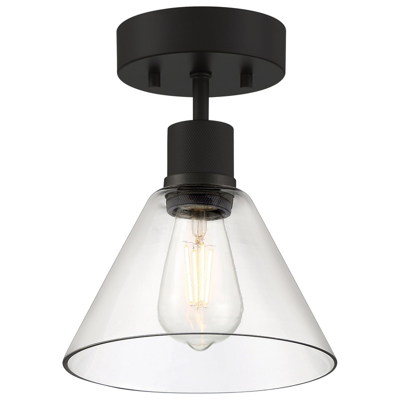 Port Nine Martini LED Semi-Flush Mount in Matte Black