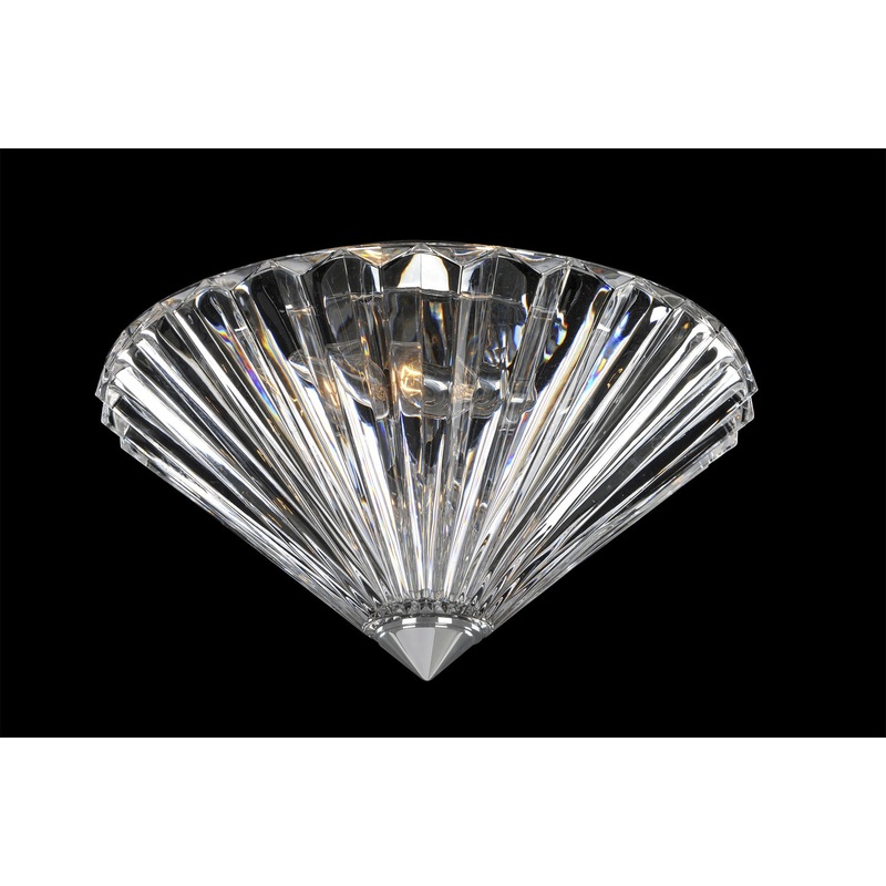Transitional Chauvet 13" Flush Mount in Chrome with Firenze Clear Crystals