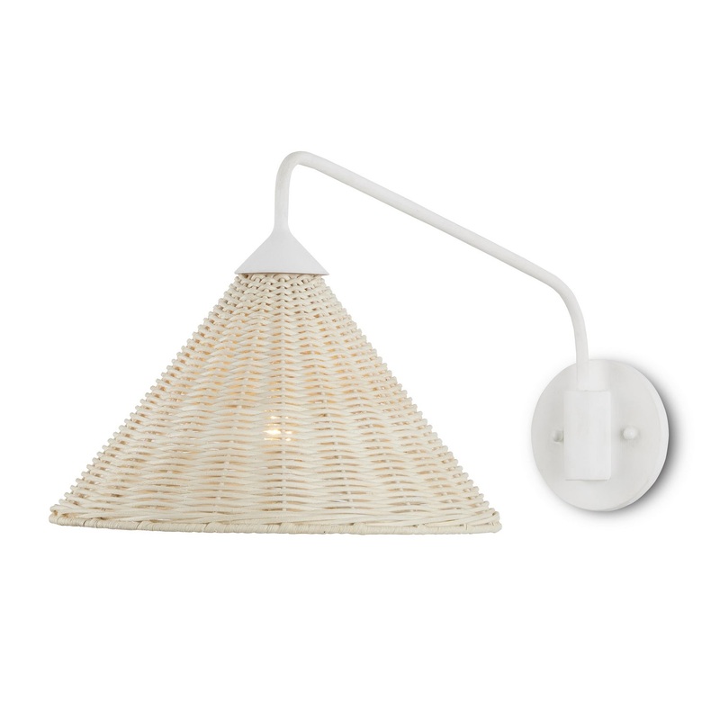Basket 1-Light Wall Sconce in Gesso White/Bleached White