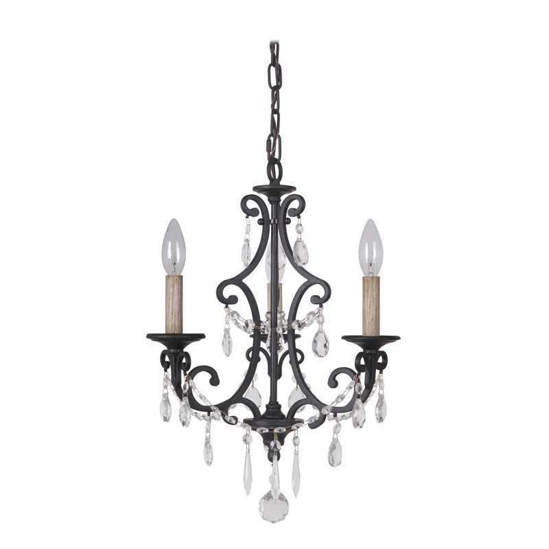 Bentley 3-Light Chandelier in Matte Black