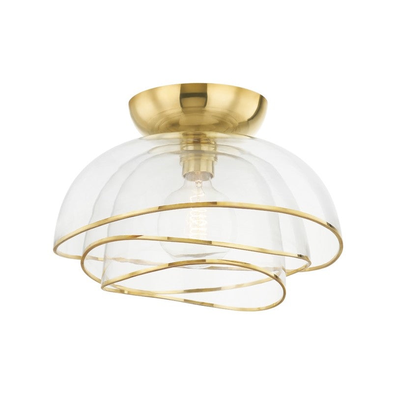 Esme 1-Light Flush Mount in Vintage Polished Brass