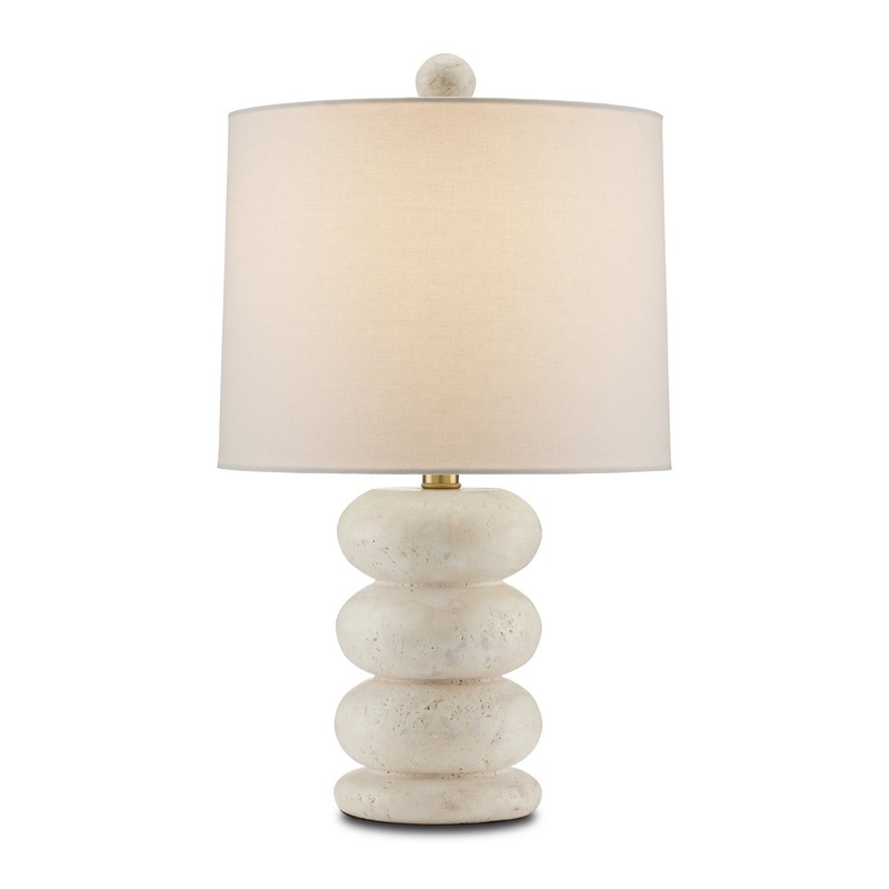 Girault 1-Light Table Lamp in Beige/Antique Brass