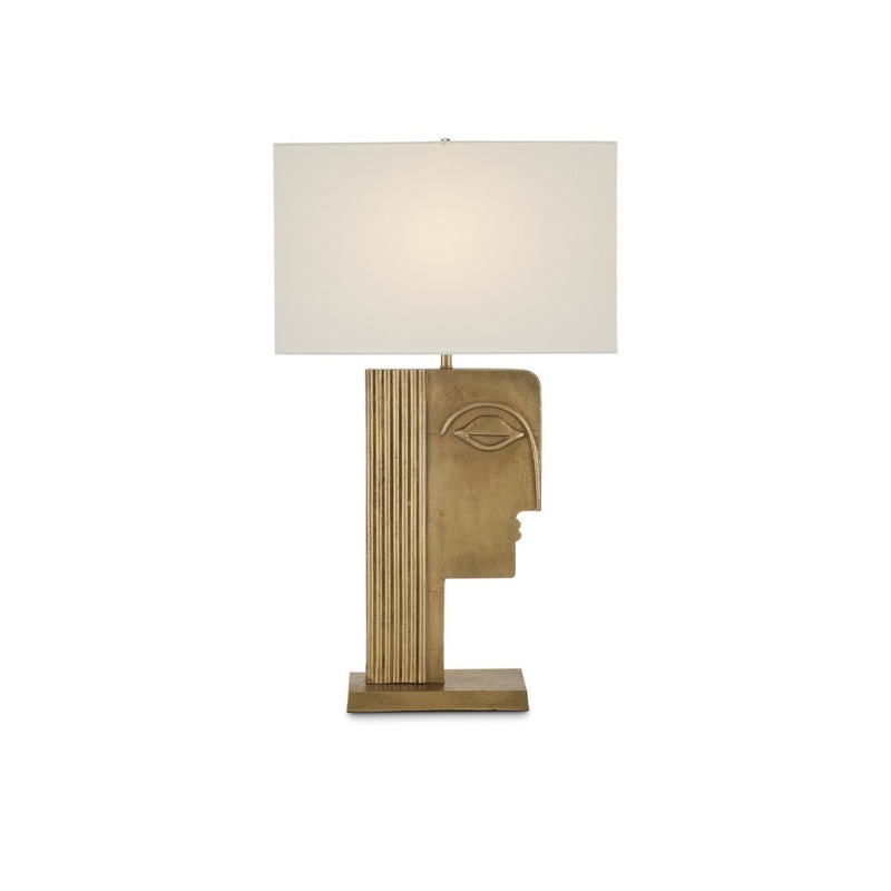 Thebes 1-Light Table Lamp in Antique Brass